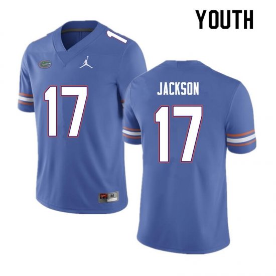 Youth Florida Gators #17 Kahleil Jackson NCAA Nike Blue Authentic Stitched College Football Jersey FXU5362JQ